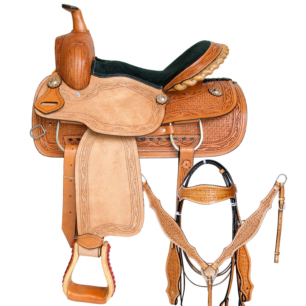 Western Horse Saddle Leather Trail Pleasure Great American Tack Set