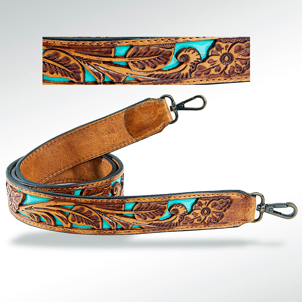 American Darling Hand Tooled Genuine Leather Crossbody Handle Strap for Bags Phone Keychain Wallet Purse Clutch Cellphone