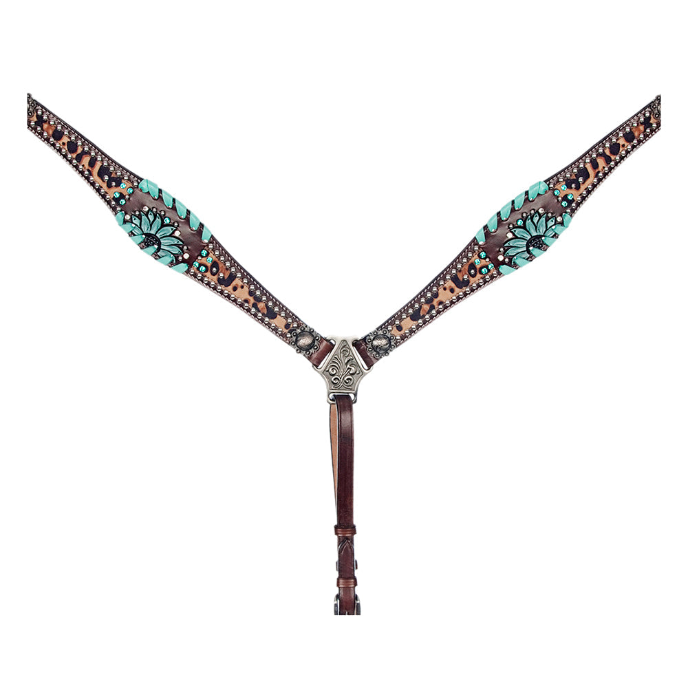American Darling Western Horse Floral Headstall Tack Set Genuine Leather