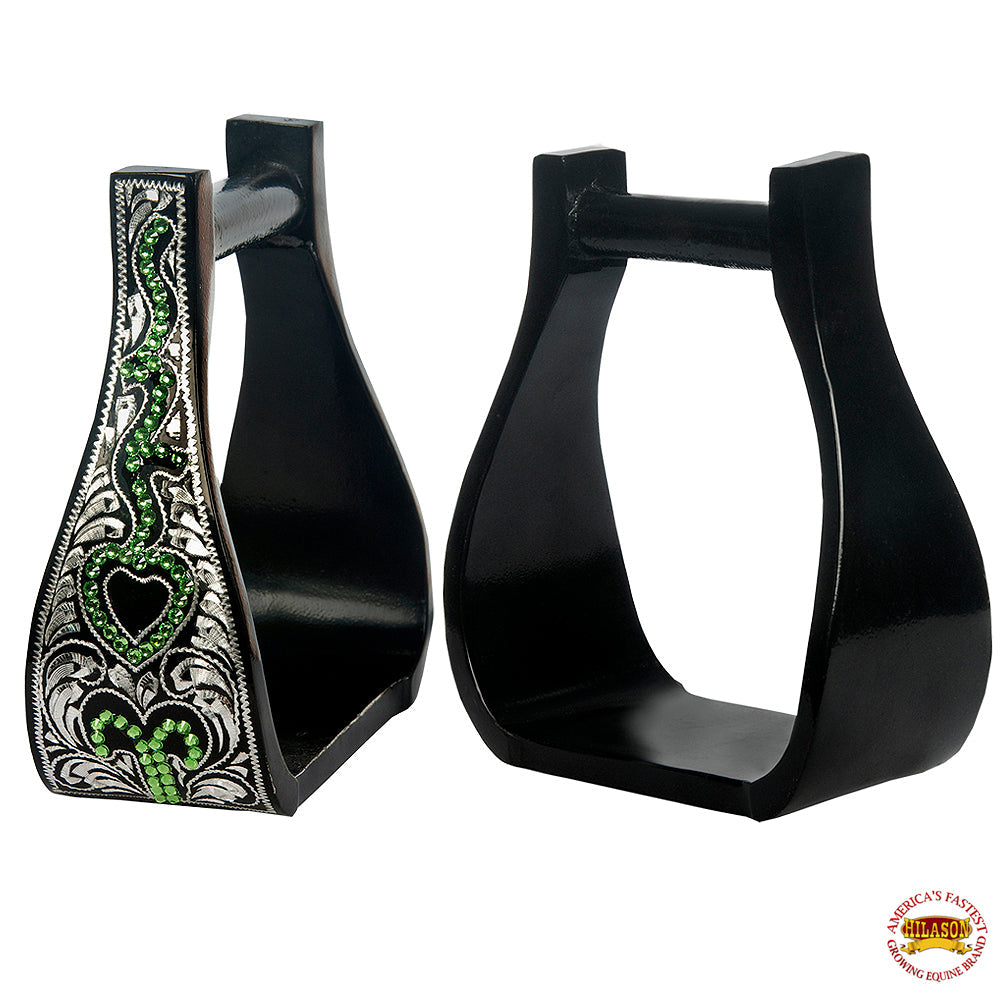HILASON Horse Western Saddle Engraved Metal Roper Stirrups | tack Trail Riding