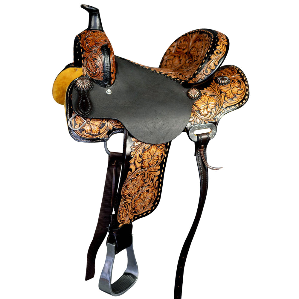 12 In Western Leather Youth Child Horse Saddle Trail Barrel Racing