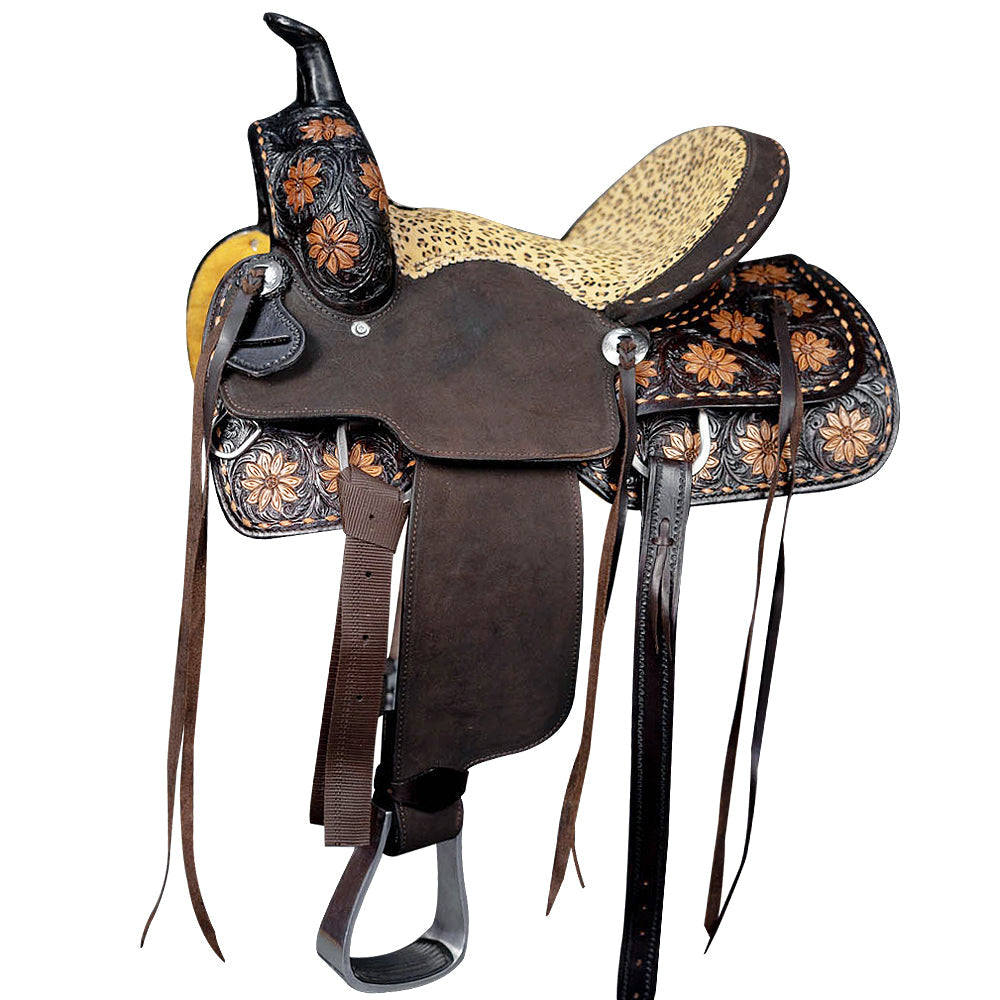 13 In Western Leather Youth Child Horse Saddle Trail Barrel Racing