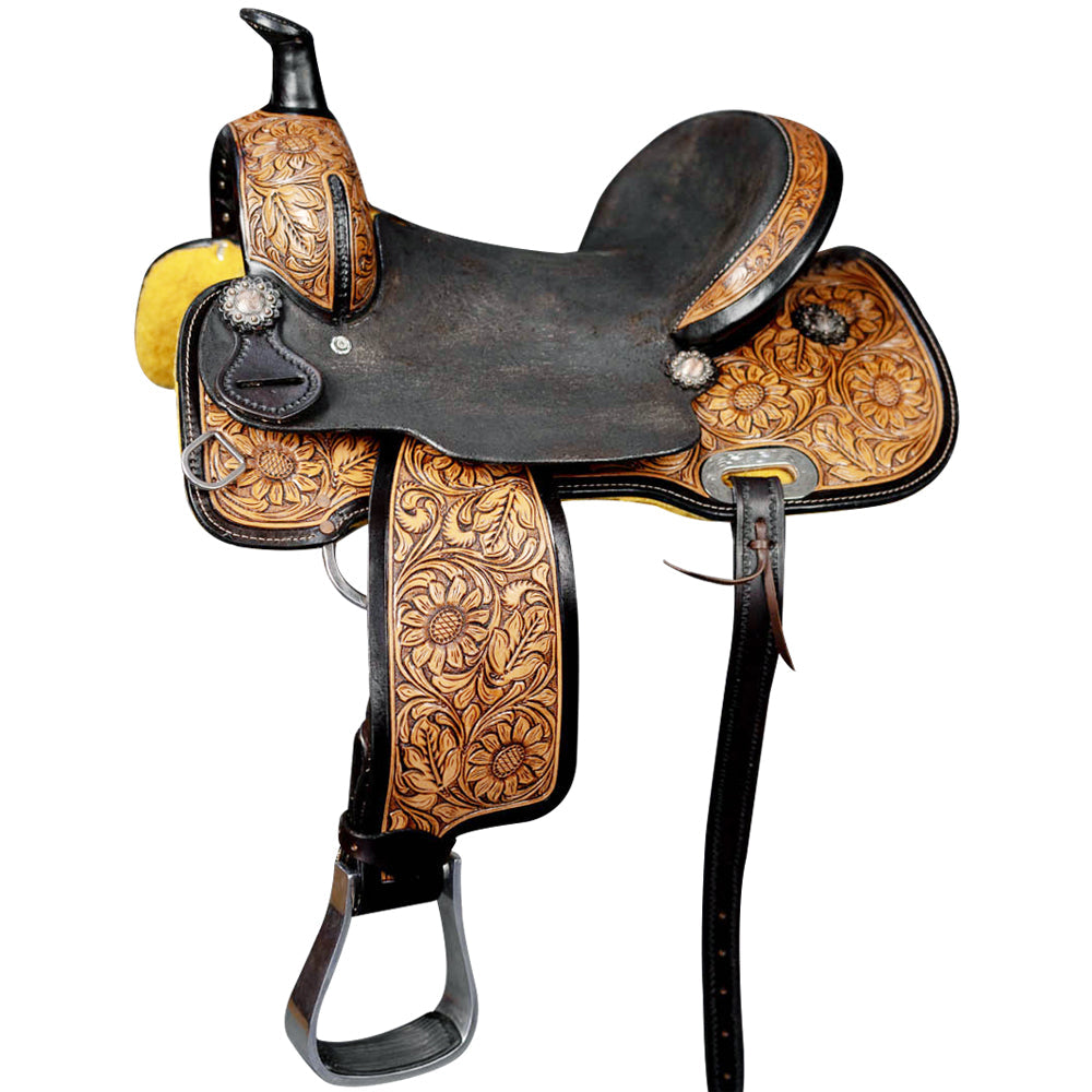 13 In Western Leather Youth Child Horse Saddle Trail Barrel Racing