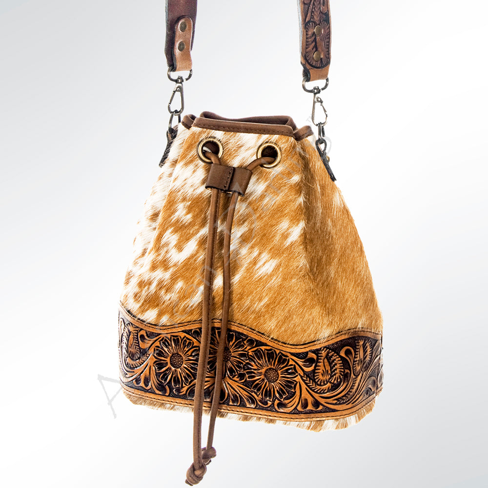 American Darling Bucket Hand Tooled Saddle Blanket Genuine Leather Western Women Bag Handbag Purse Travel Bags College Casual