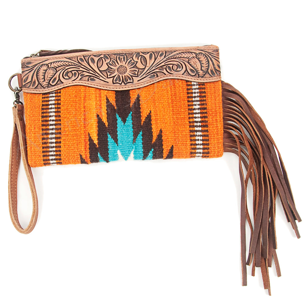 American Darling Wristlet Hair -On Saddle blanket Genuine Leather Western Women Bag | Handbag Purse Travel Clutch