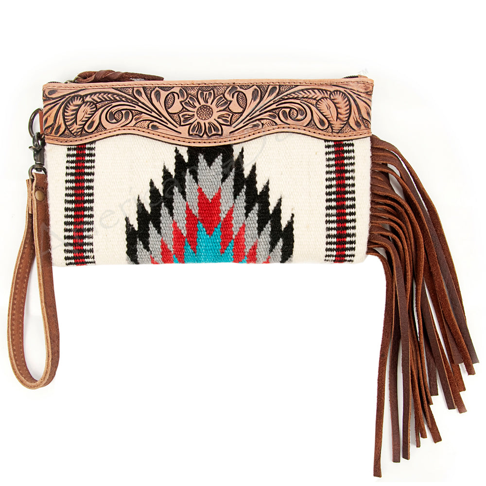 American Darling Wristlet Hair -On Saddle blanket Genuine Leather Western Women Bag | Handbag Purse Travel Clutch