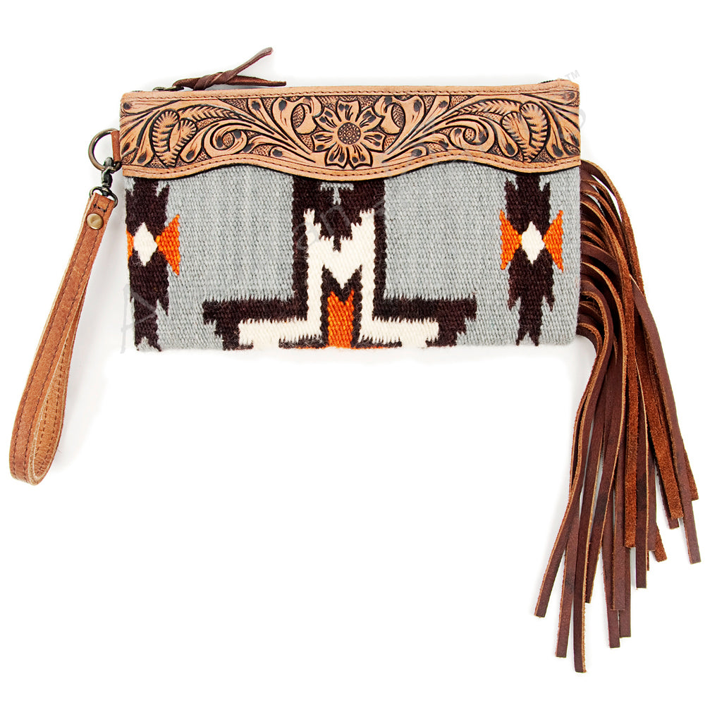 American Darling Wristlet Hair -On Saddle blanket Genuine Leather Western Women Bag | Handbag Purse Travel Clutch