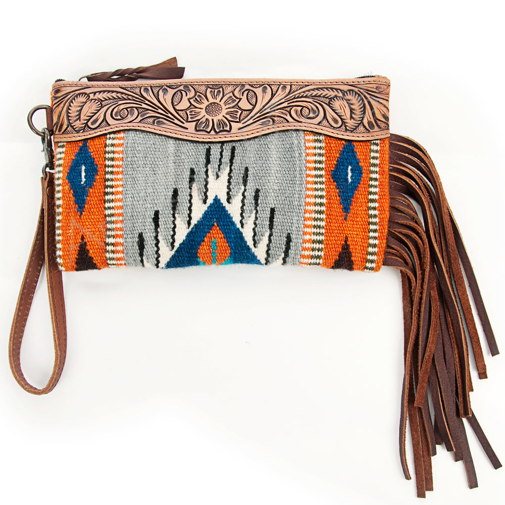 American Darling Wristlet Hair -On Saddle blanket Genuine Leather Western Women Bag | Handbag Purse Travel Clutch