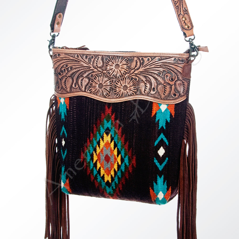 American Darling Cross Body Hand Tooled Saddle Blanket Genuine Leather Western Women Bag Handbag Purse | Crossbody for Cute