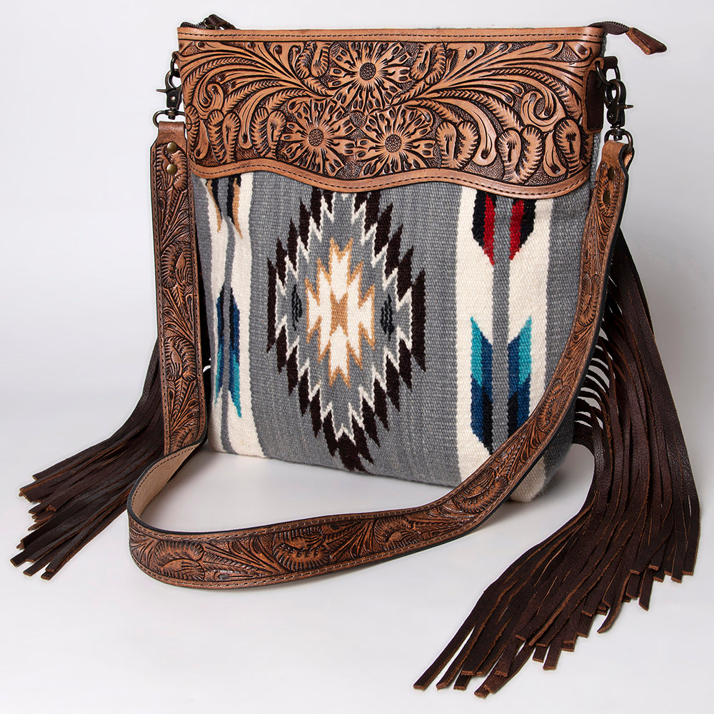 American Darling Cross Body Hand Tooled Saddle Blanket Genuine Leather Western Women Bag Handbag Purse | Crossbody for Cute