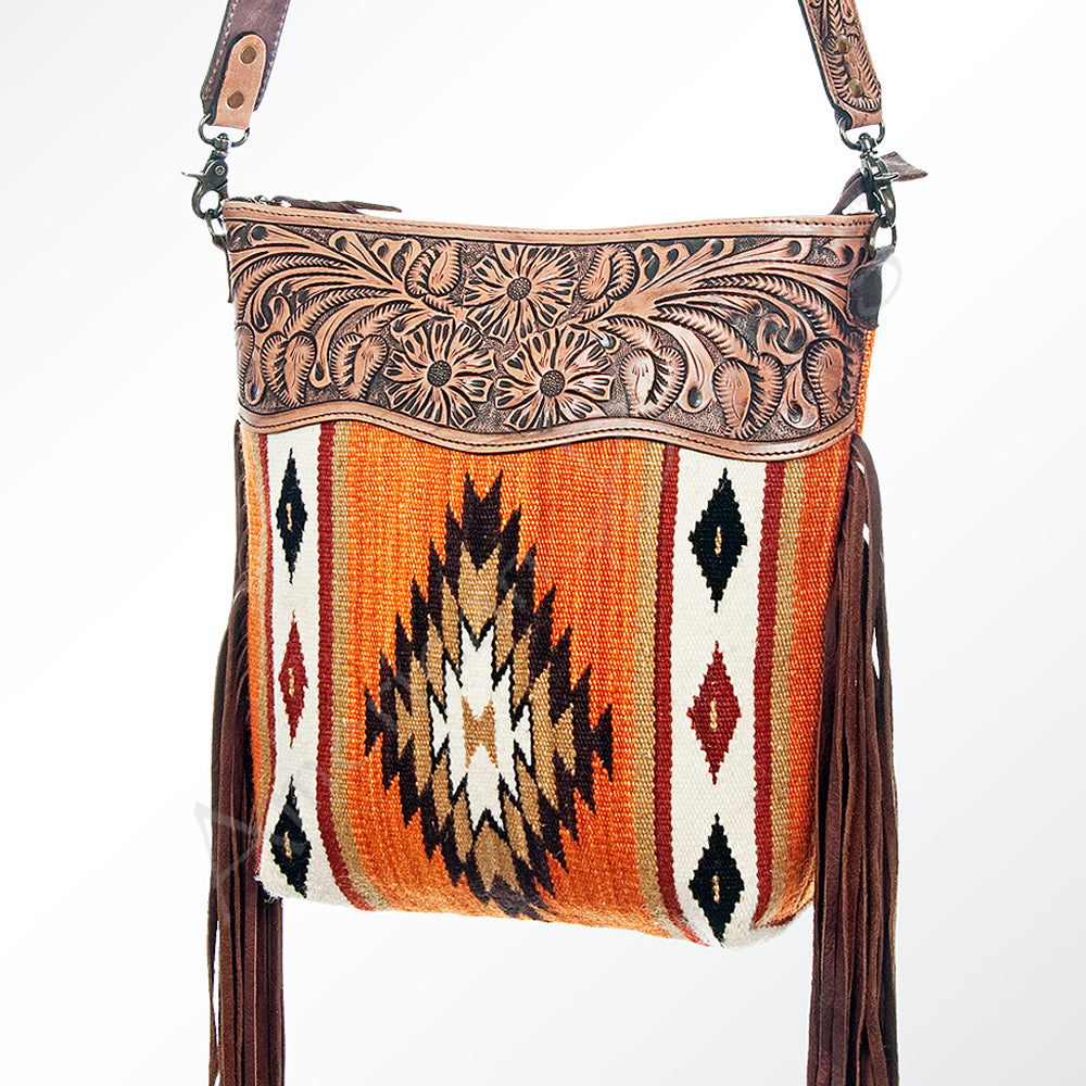 American Darling Cross Body Hand Tooled Saddle Blanket Genuine Leather Western Women Bag Handbag Purse | Crossbody for Cute
