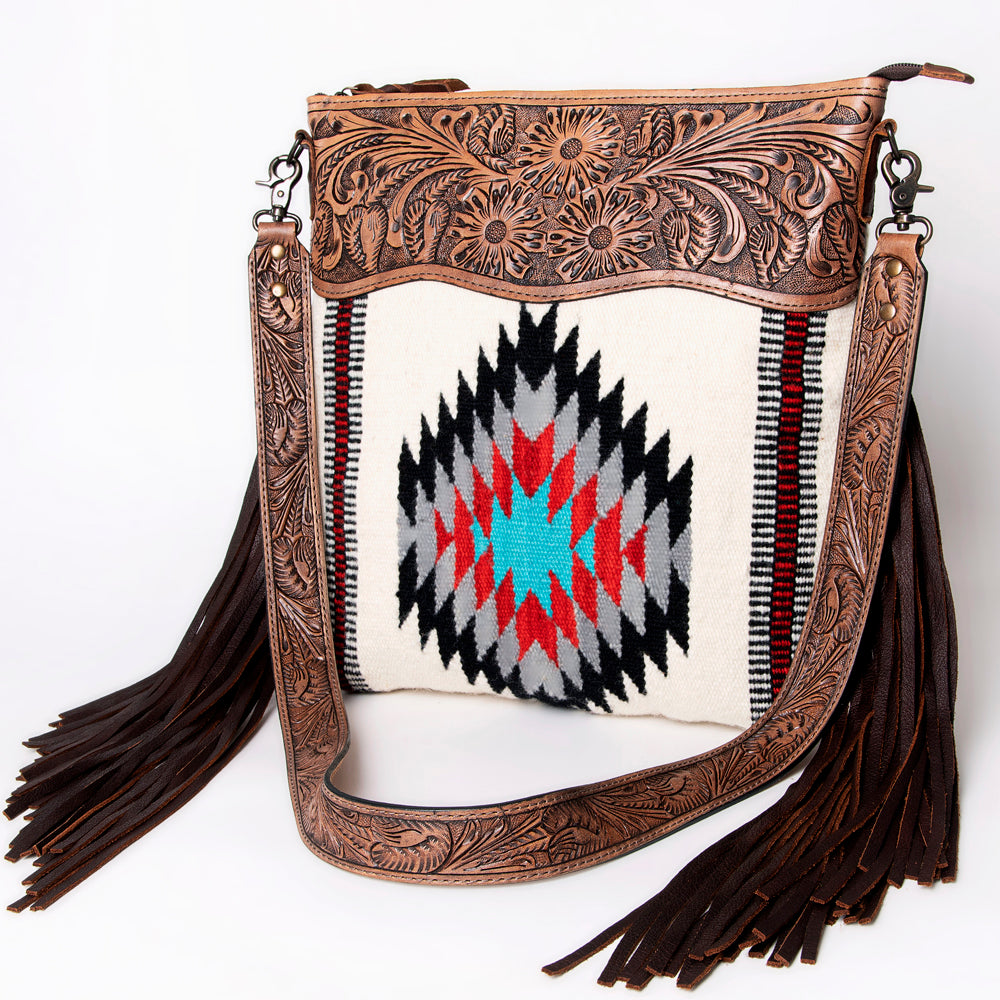 American Darling Cross Body Hand Tooled Saddle Blanket Genuine Leather Western Women Bag Handbag Purse | Crossbody for Cute