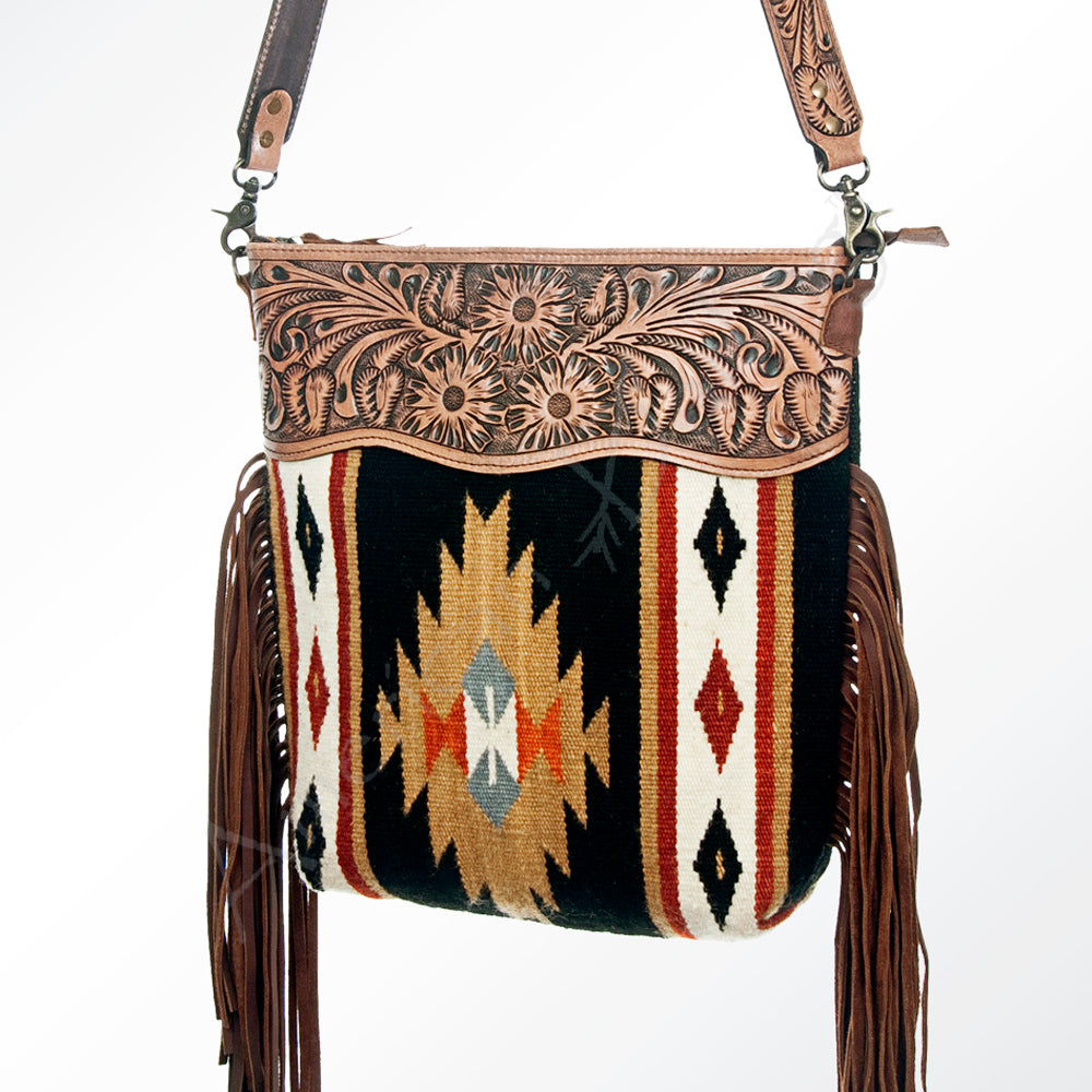 American Darling Cross Body Hand Tooled Saddle Blanket Genuine Leather Western Women Bag Handbag Purse | Crossbody for Cute
