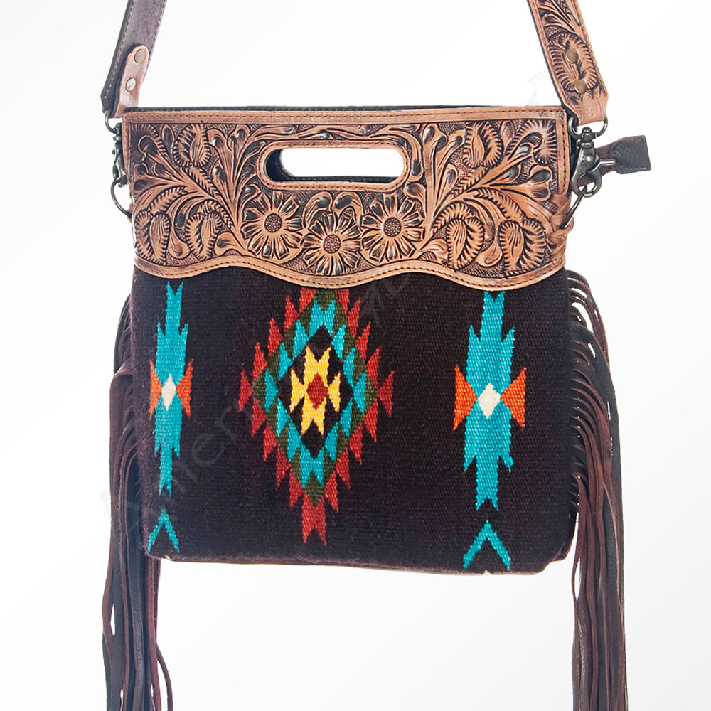 American Darling Clutch Hand Tooled Saddle Blanket Genuine Leather Women Bag Western Handbag Purse|