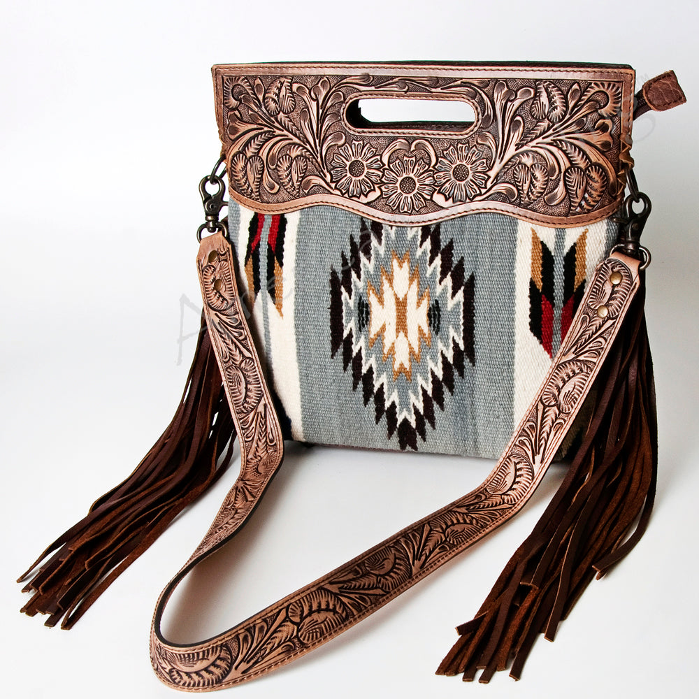 American Darling Clutch Hand Tooled Saddle Blanket Genuine Leather Women Bag Western Handbag Purse|