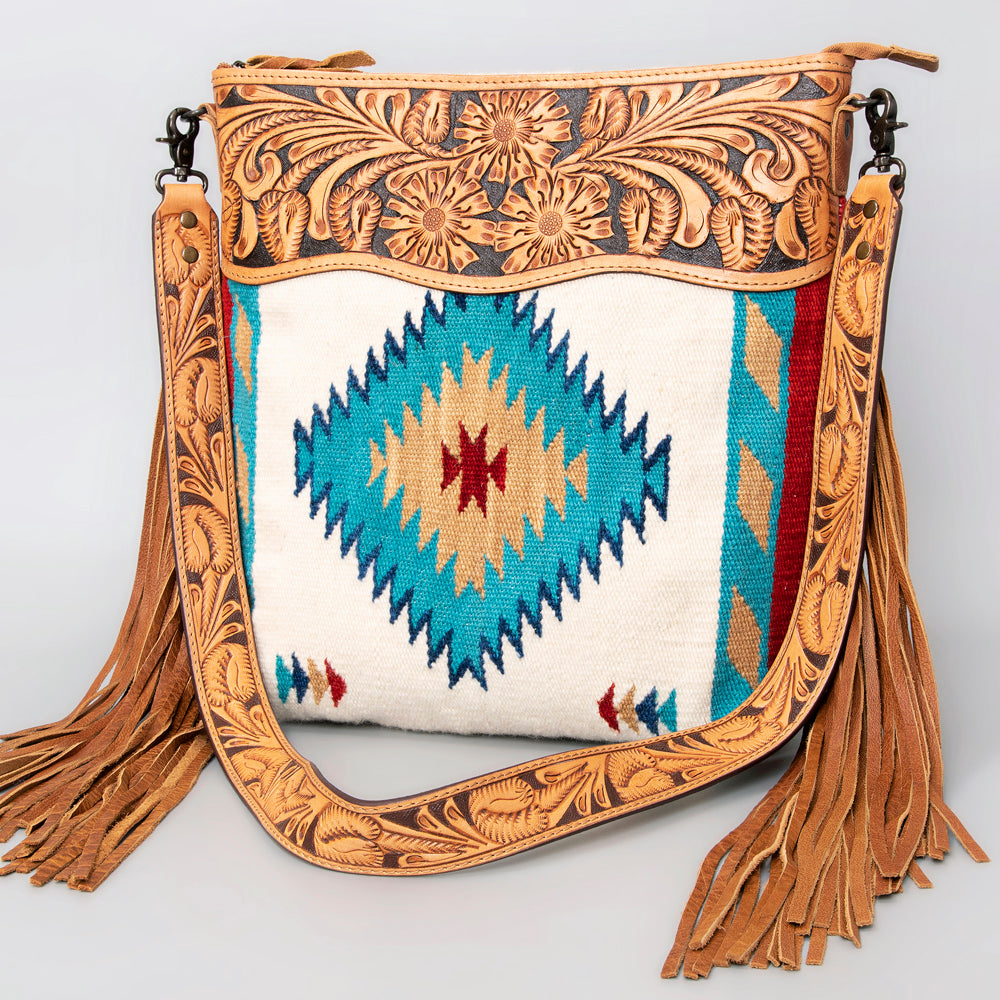 American Darling Cross Body Hand Tooled Saddle Blanket Genuine Leather Western Women Bag Handbag Purse | Crossbody for Cute