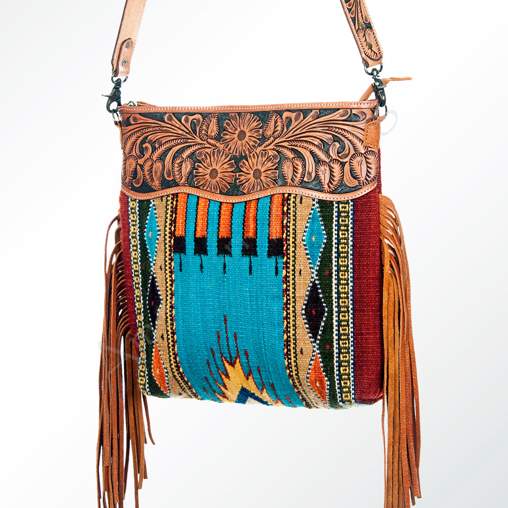 American Darling Cross Body Hand Tooled Saddle Blanket Genuine Leather Western Women Bag Handbag Purse | Crossbody for Cute
