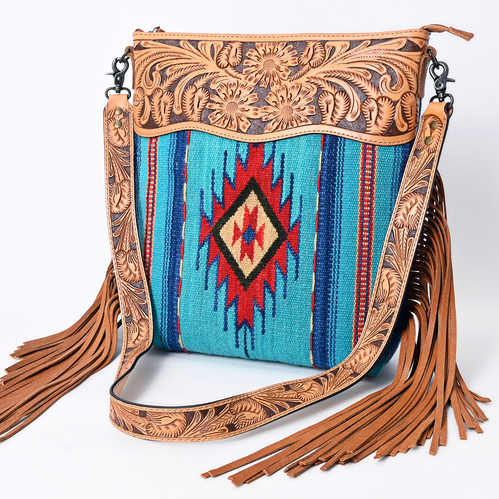 American Darling Cross Body Hand Tooled Saddle Blanket Genuine Leather Western Women Bag Handbag Purse | Crossbody for Cute