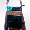 American Darling Large Crossbody Hand Tooled Hair On Genuine Leather Women Bag Western Handbag Purse