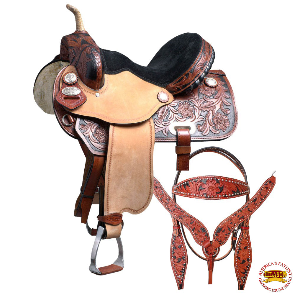 Western Horse Saddle American Leather Flex Trail Barrel Tack Hilason