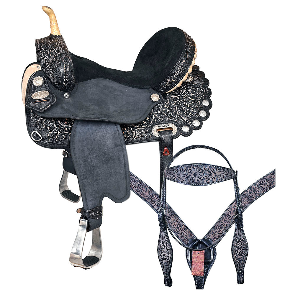 Western Horse Saddle American Leather Flex Trail Barrel Tack Hilason