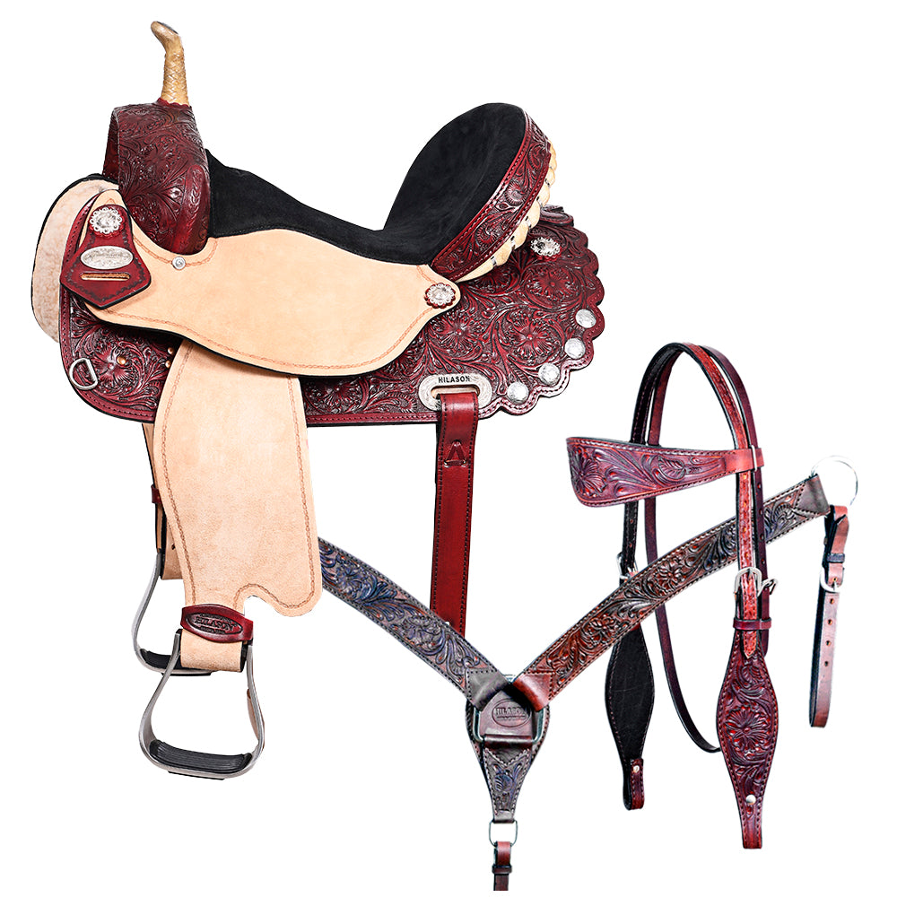 Western Horse Saddle American Leather Flex Trail Barrel Tack Hilason