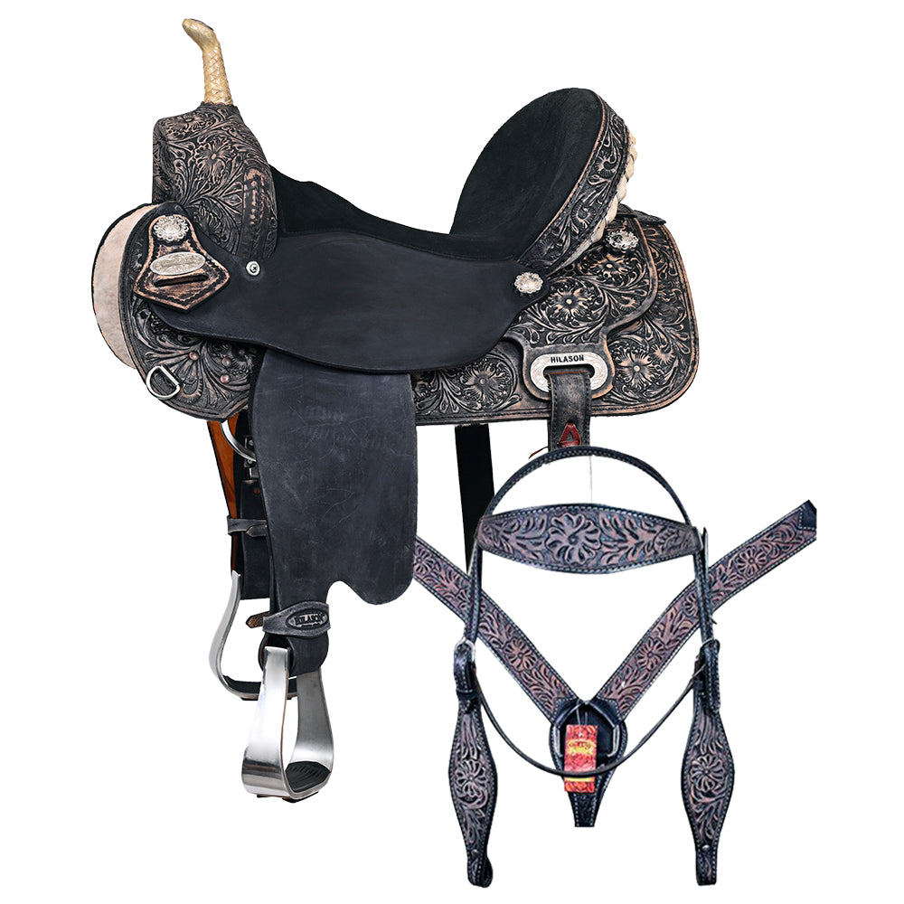Western Horse Saddle American Leather Flex Trail Barrel Tack Hilason