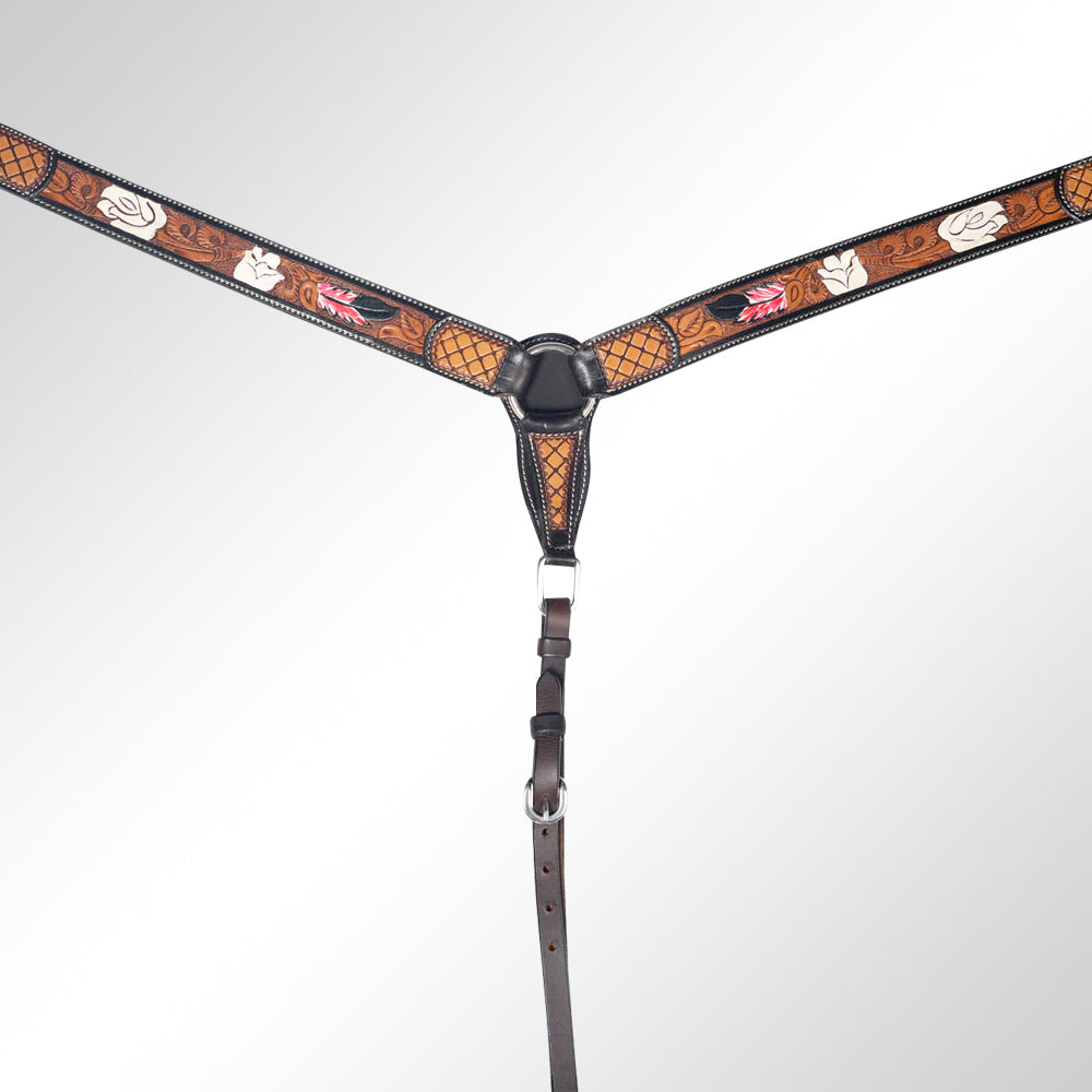 American Darling Western Horse Breast Collar Leather Dark Brown | Genuine