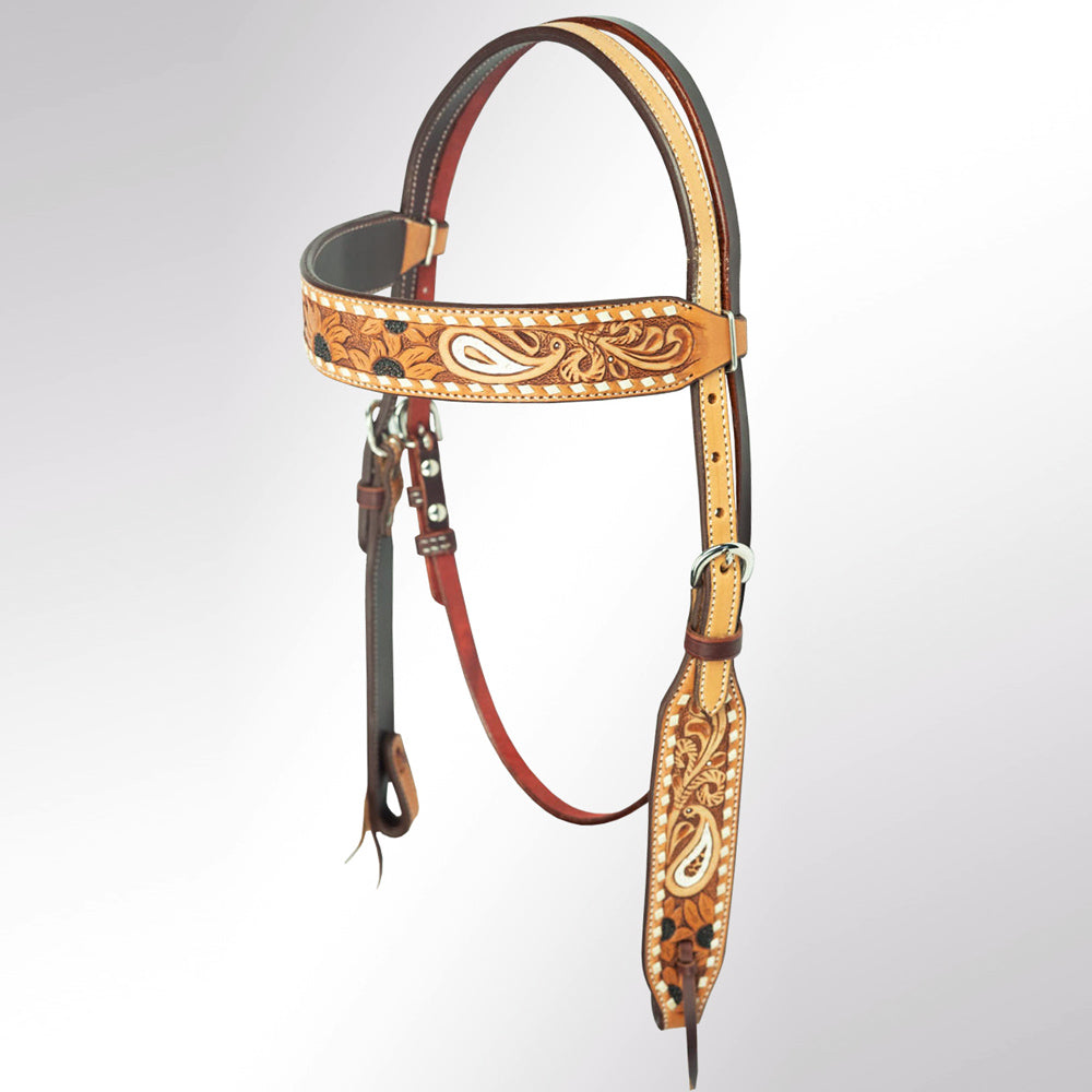 AMERICAN DARLING Western Horse Headstall American Leather Tan