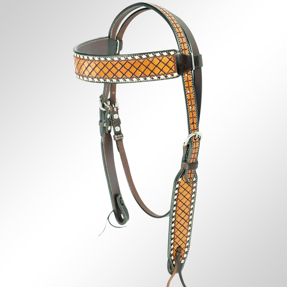 American Darling Western Horse Headstall Leather Dark Brown | Genuine