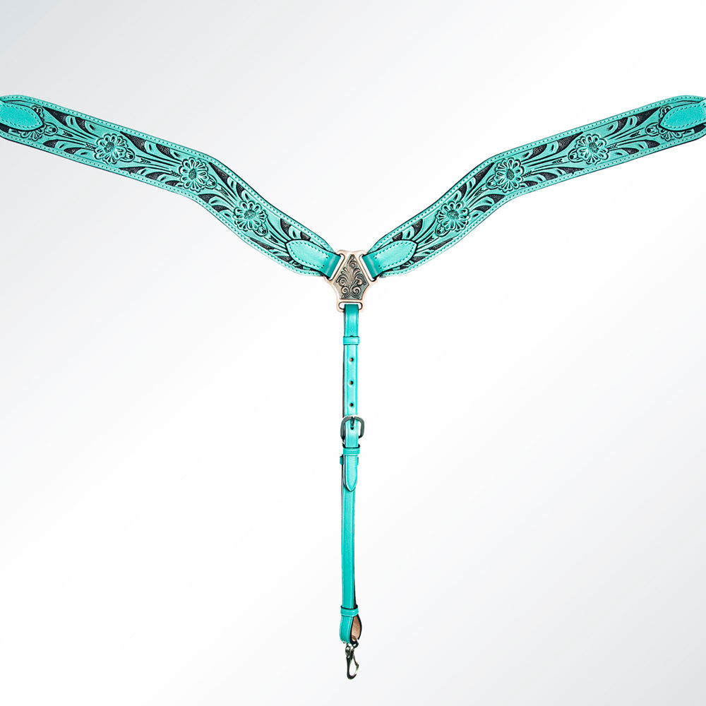 AMERICAN DARLING Western Horse Headstall Breast Collar Set Leather