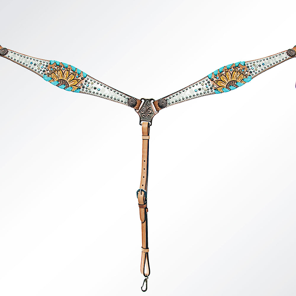 American Darling LC-ADPAF110-BC Western Horse Floral Breast Collar Tack Genuine Leather