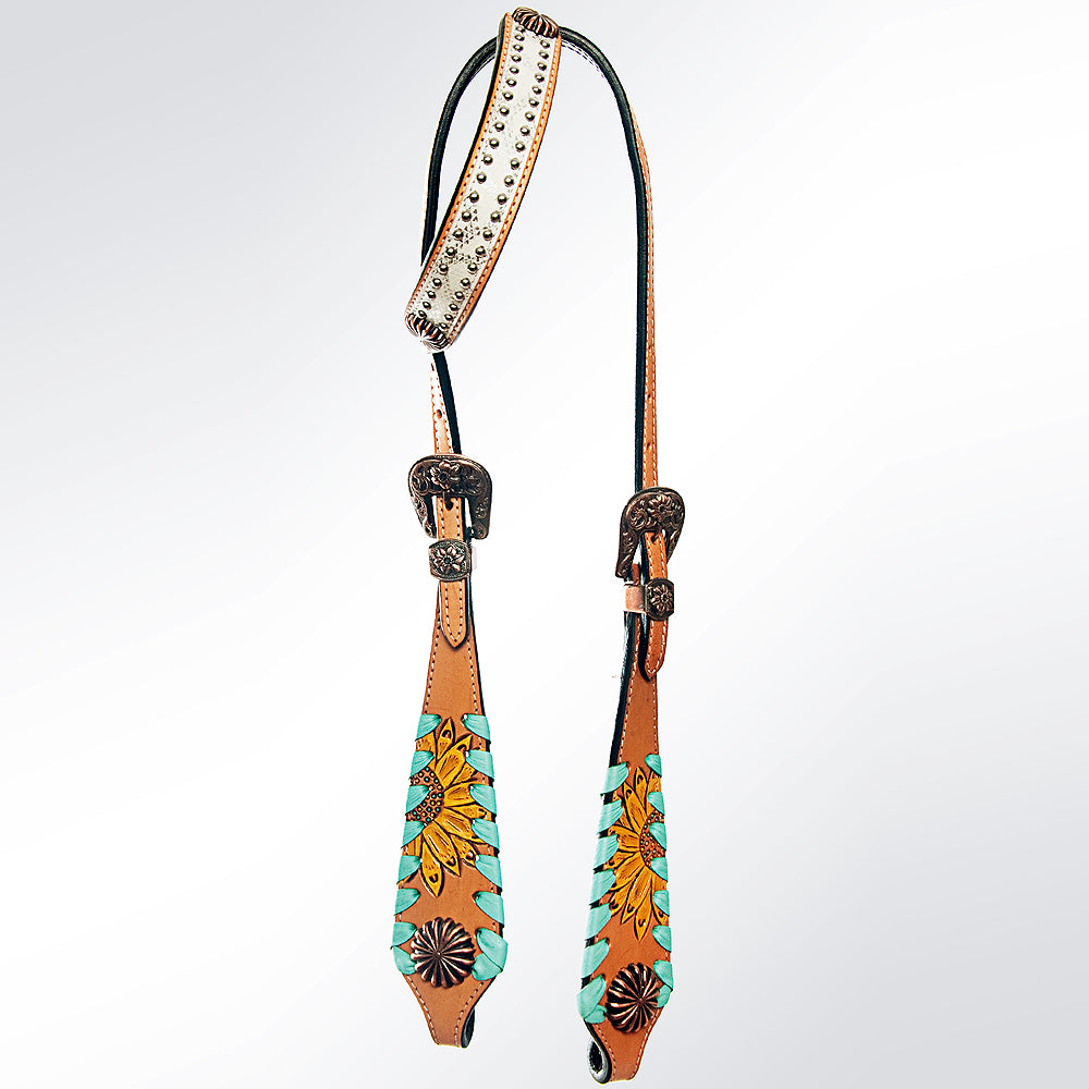 American Darling ADPAF110-HS Western Horse Floral One Ear Headstall Leather