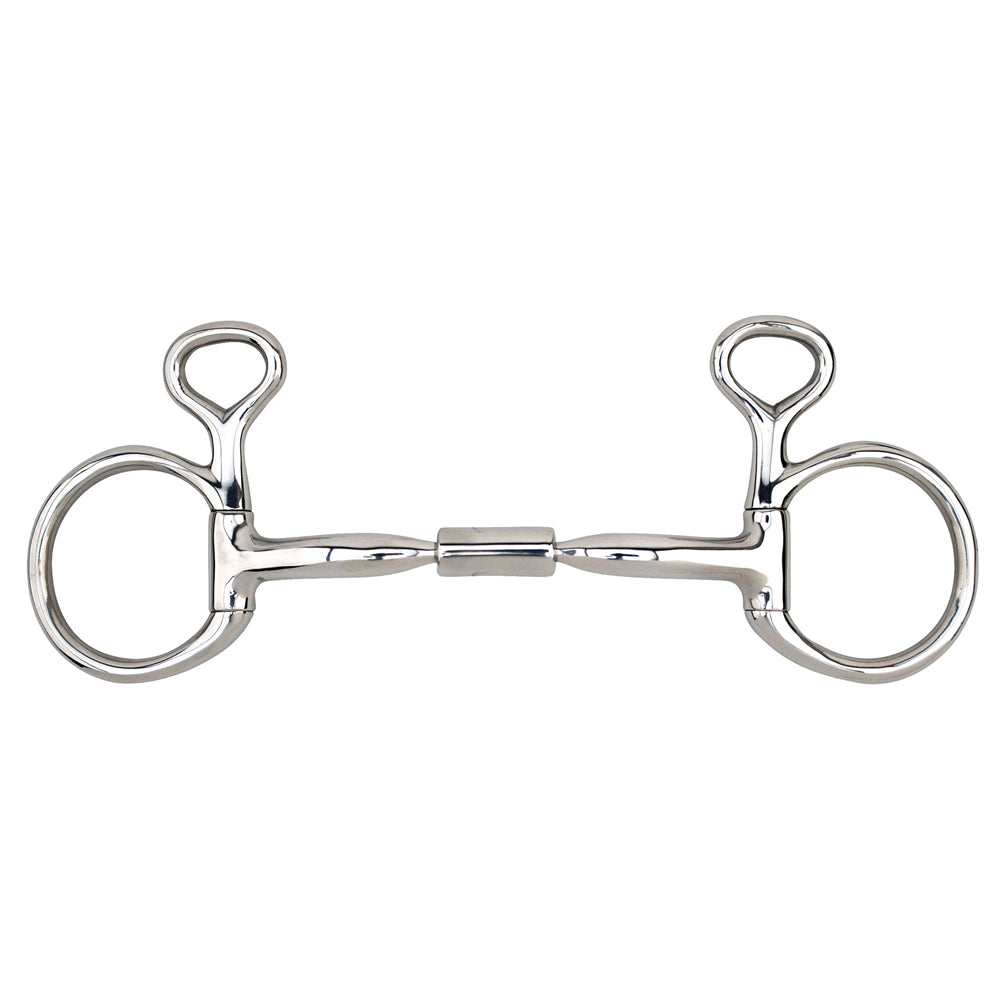 5 in Myler Horse Bit Eggbutt W/ Hooks Ported Barrel Stainless Steel