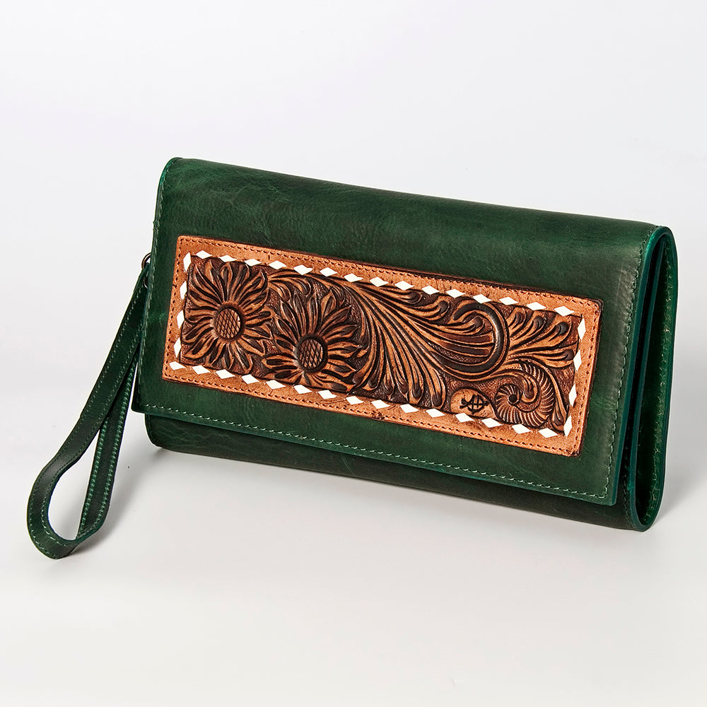 American Darling Wristlet Hand Tooled Genuine Leather Women Bag Western Handbag Purse