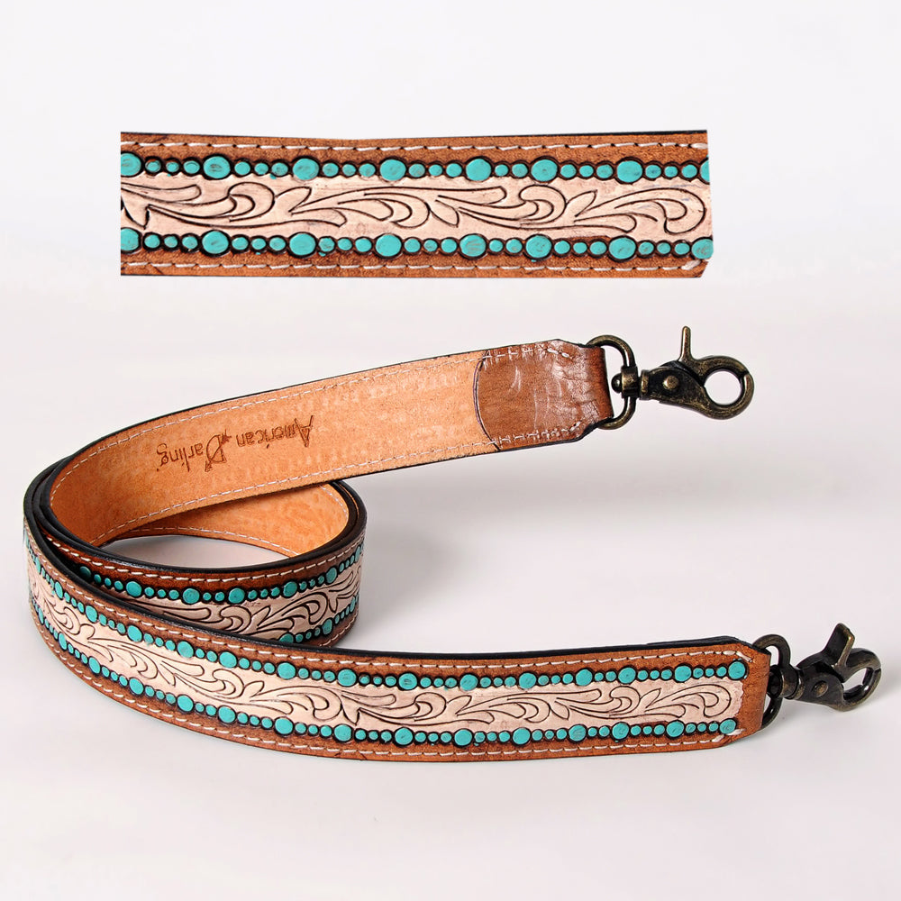 American Darling ADSTF128 Hand Tooled Genuine Leather Crossbody Handle Strap For Bags