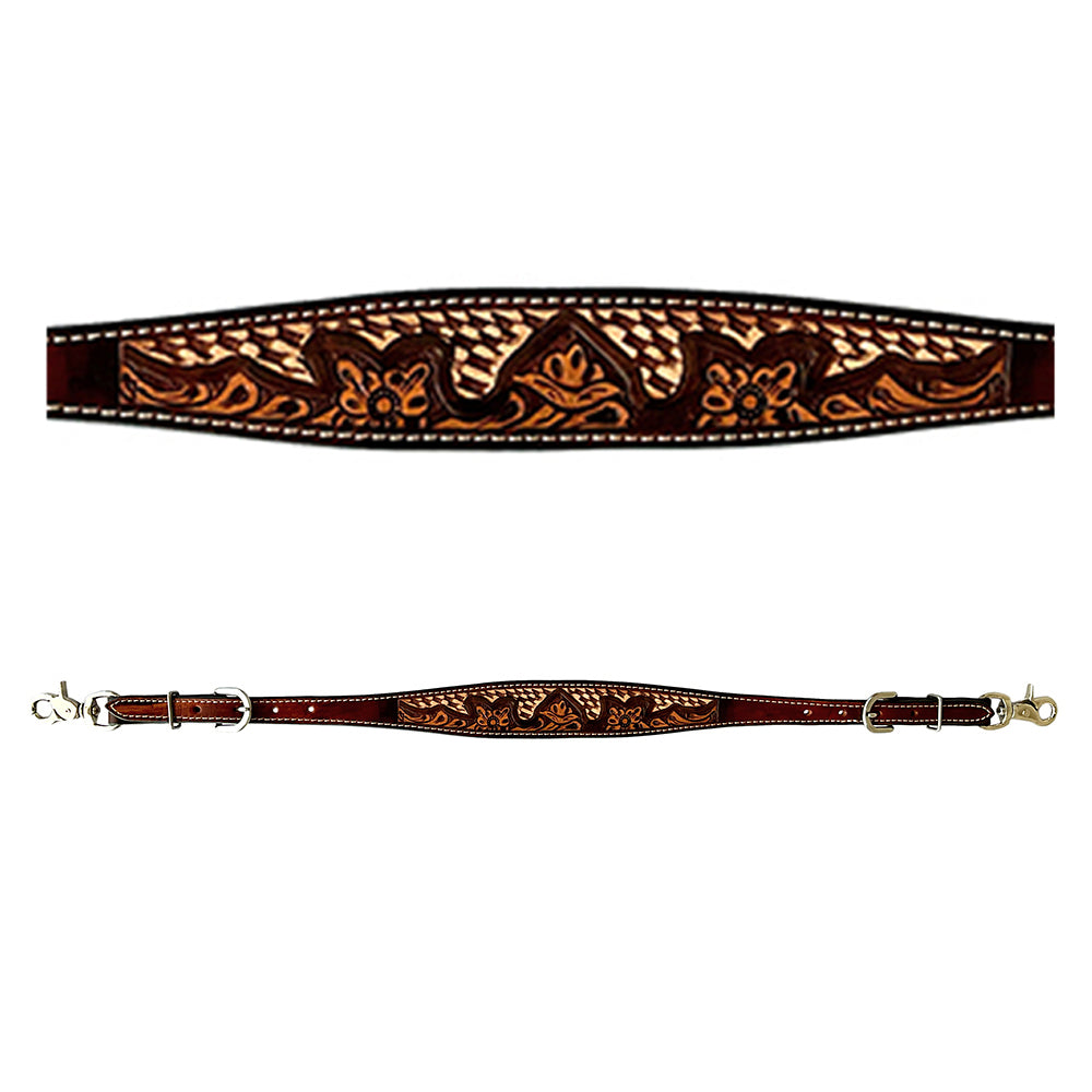 Bar H Equine American Leather Horse Saddle Tack One Ear Headstall Breast Collar Browband Wither Strap Set Classy Brown
