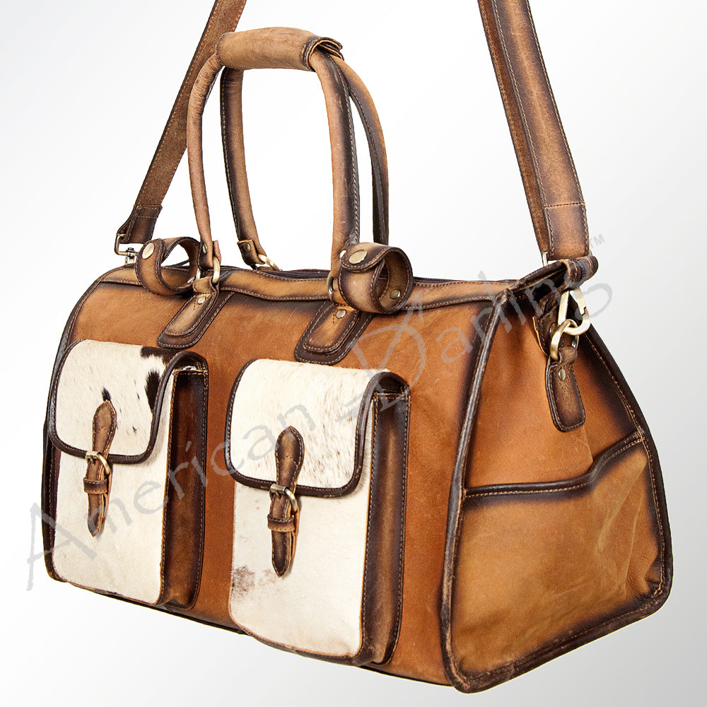 American Darling Duffel Hair On Genuine Leather Western Women Bag | Handbag Duffle Weekend Travel Bags for