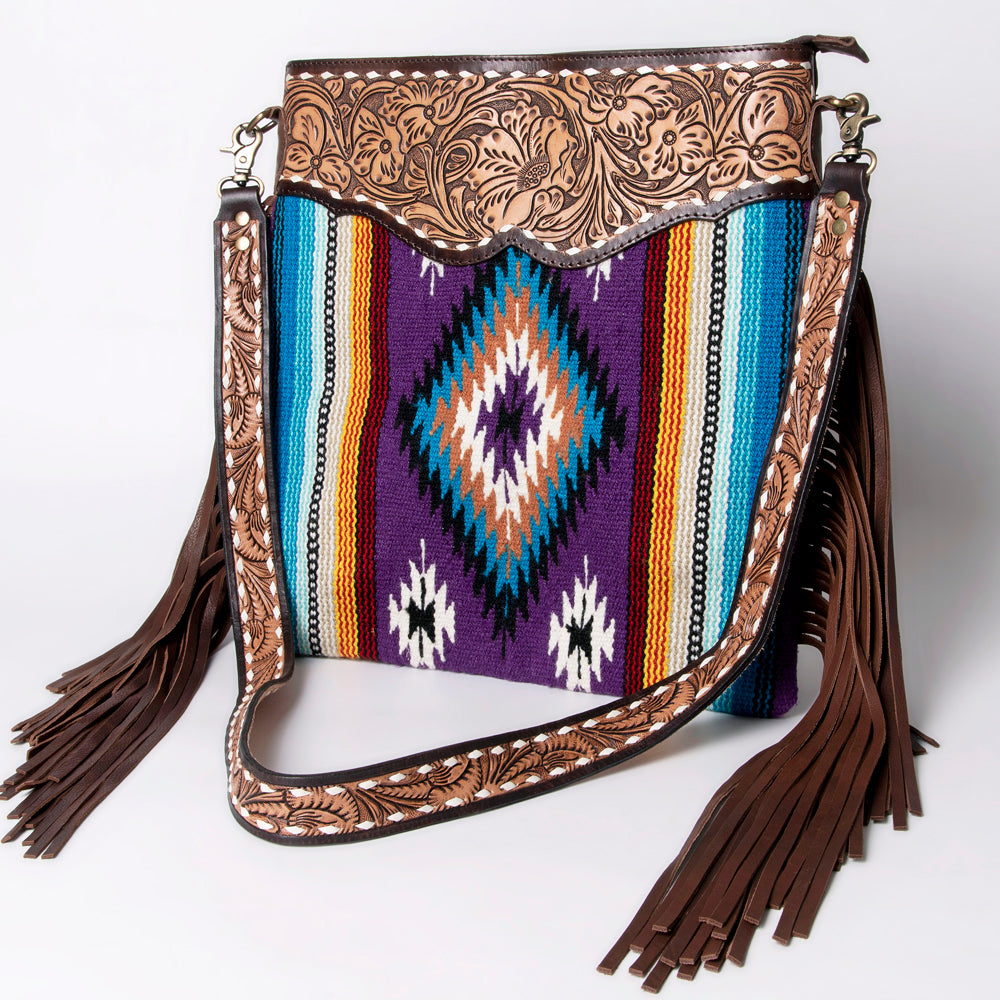 American Darling Cross Body Hand Tooled Saddle Blanket Genuine Leather Western Women Bag Handbag Purse | Crossbody for Cute