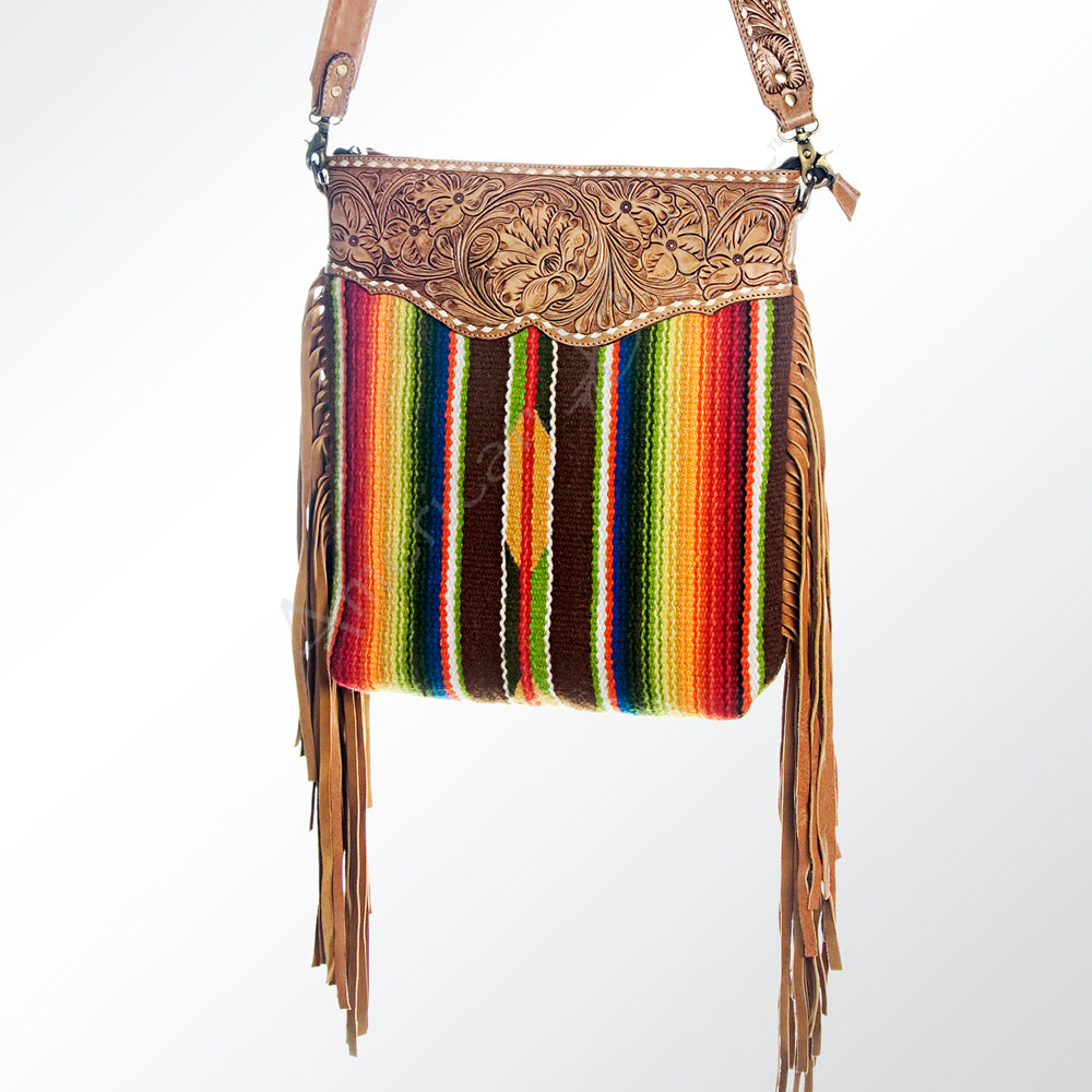 American Darling Cross Body Hand Tooled Saddle Blanket Genuine Leather Western Women Bag Handbag Purse | Crossbody for Cute