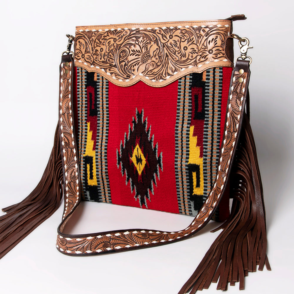 American Darling Cross Body Hand Tooled Saddle Blanket Genuine Leather Western Women Bag Handbag Purse | Crossbody for Cute