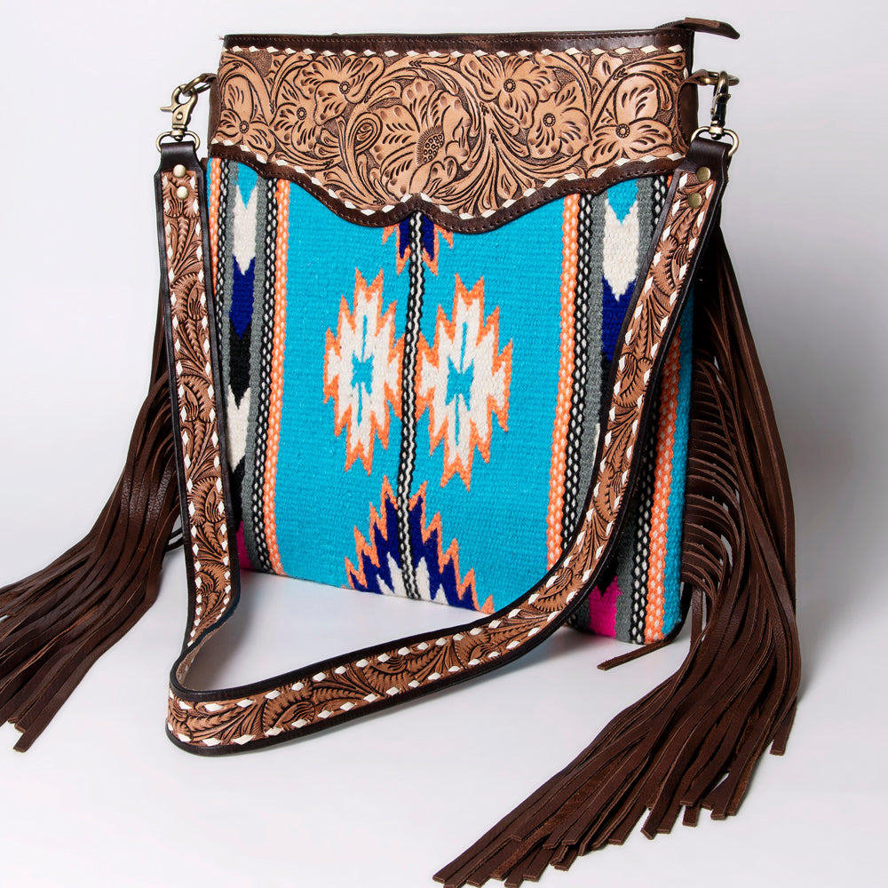 American Darling Cross Body Hand Tooled Saddle Blanket Genuine Leather Western Women Bag Handbag Purse | Crossbody for Cute