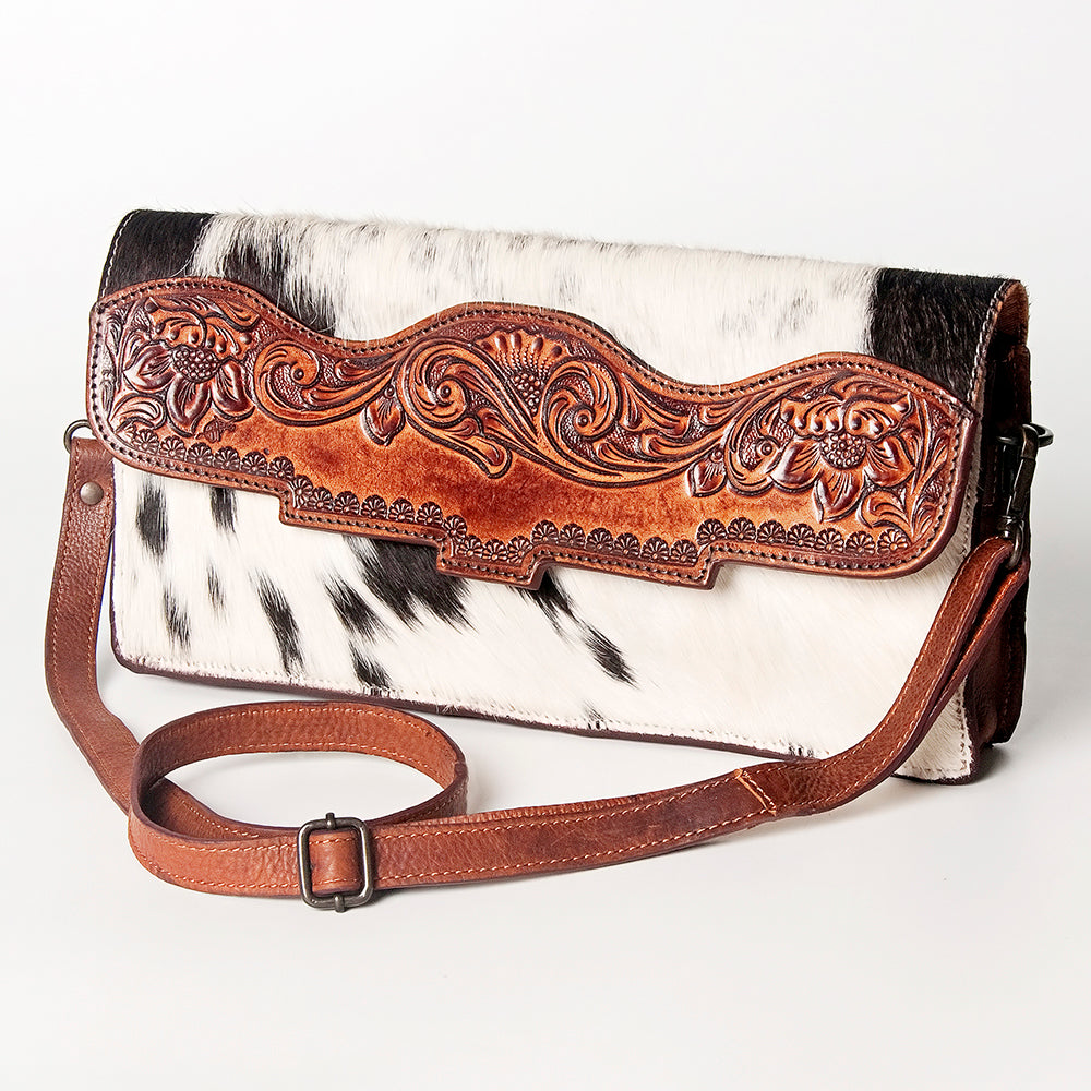 American Darling Wallet Hand Tooled Hair on Genuine Leather Western Women Bag | Handbag Purse Wristlet Travel Clutch