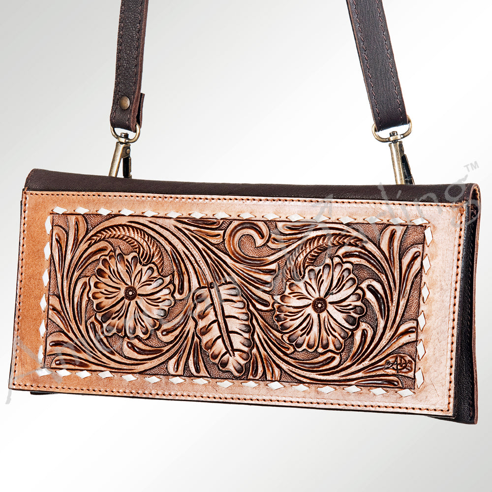 American Darling Wallet Hand Tooled Genuine Leather Women Bag Western Handbag Purse | Womens Handbags |Leather for Summer