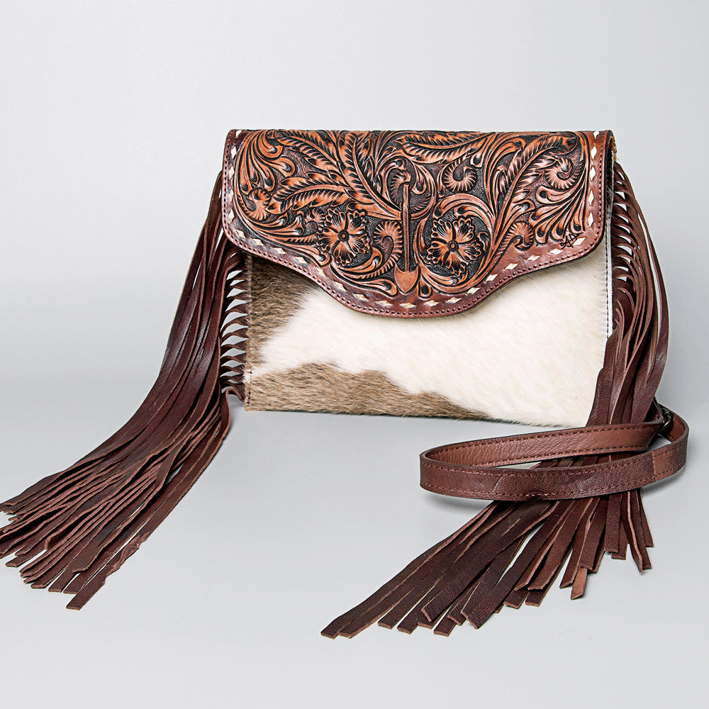 American Darling Envelope Hand Tooled Hair-On Genuine Leather Women Bag Western Handbag Purse | for Cute