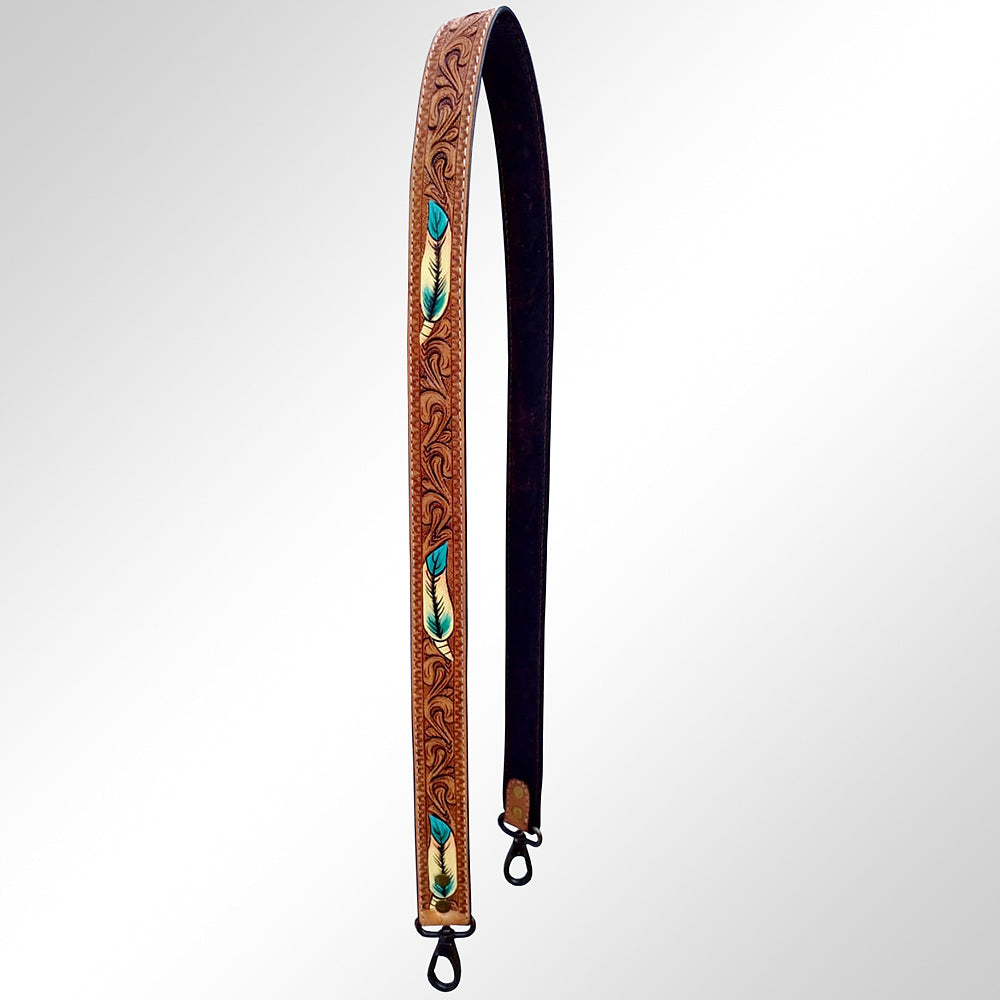 American Darling ADSTR103 Hand Tooled Genuine Leather Crossbody Handle Strap For Bags