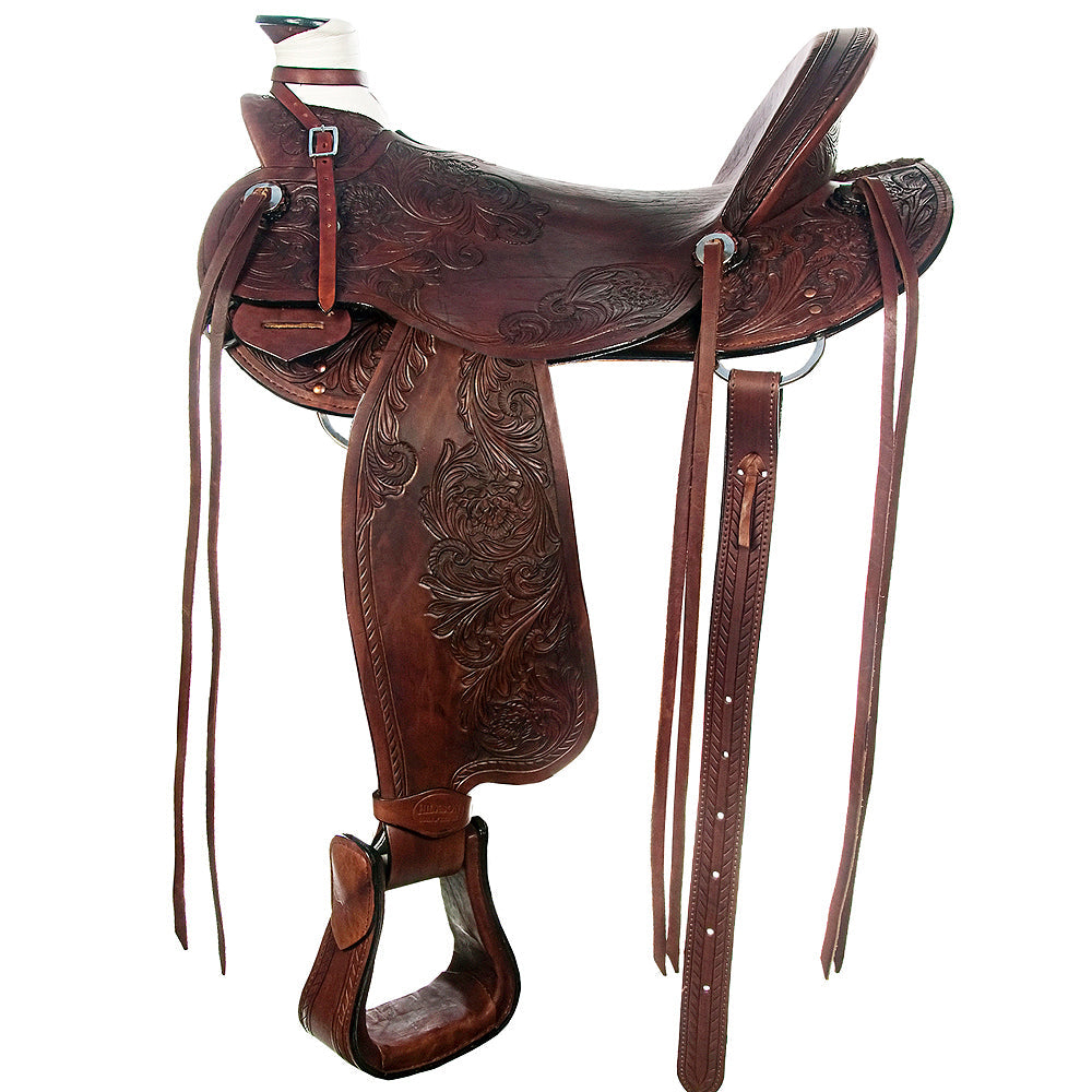 Western Horse Saddle American Leather Wade Ranch Roping Mahogany Hilason