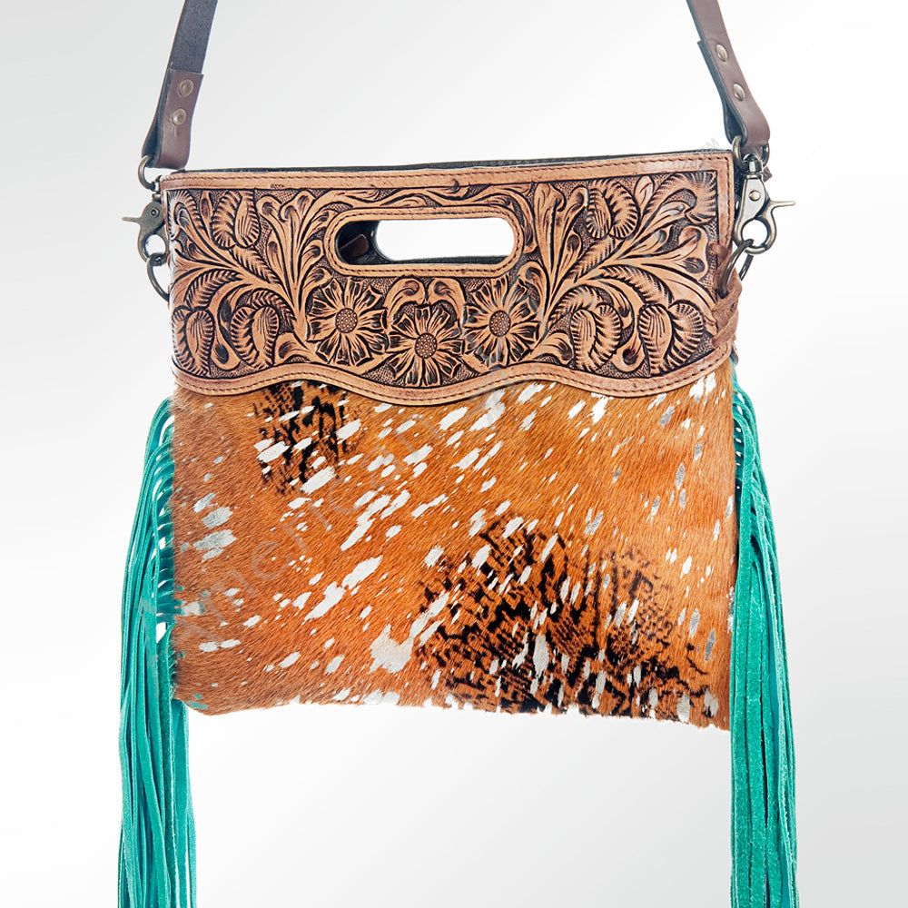 American Darling Clutch Hand Tooled Hair on Genuine Leather Western Women Bag Handbag Purse | Purses for Cute