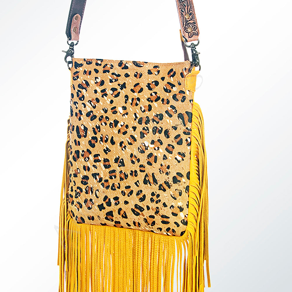 American Darling Messenger Hand Tooled Hair On Genuine Leather Western Women Bag Handbag Purse | Cute