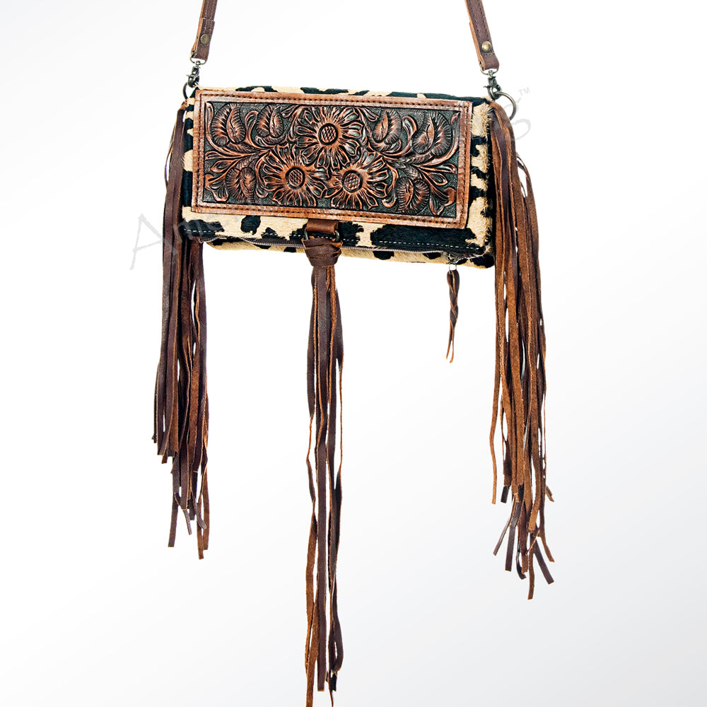 American Darling Organiser Hand Tooled Hair-On Genuine Leather Western Women Bag Handbag Purse | Travel Bags College Casual